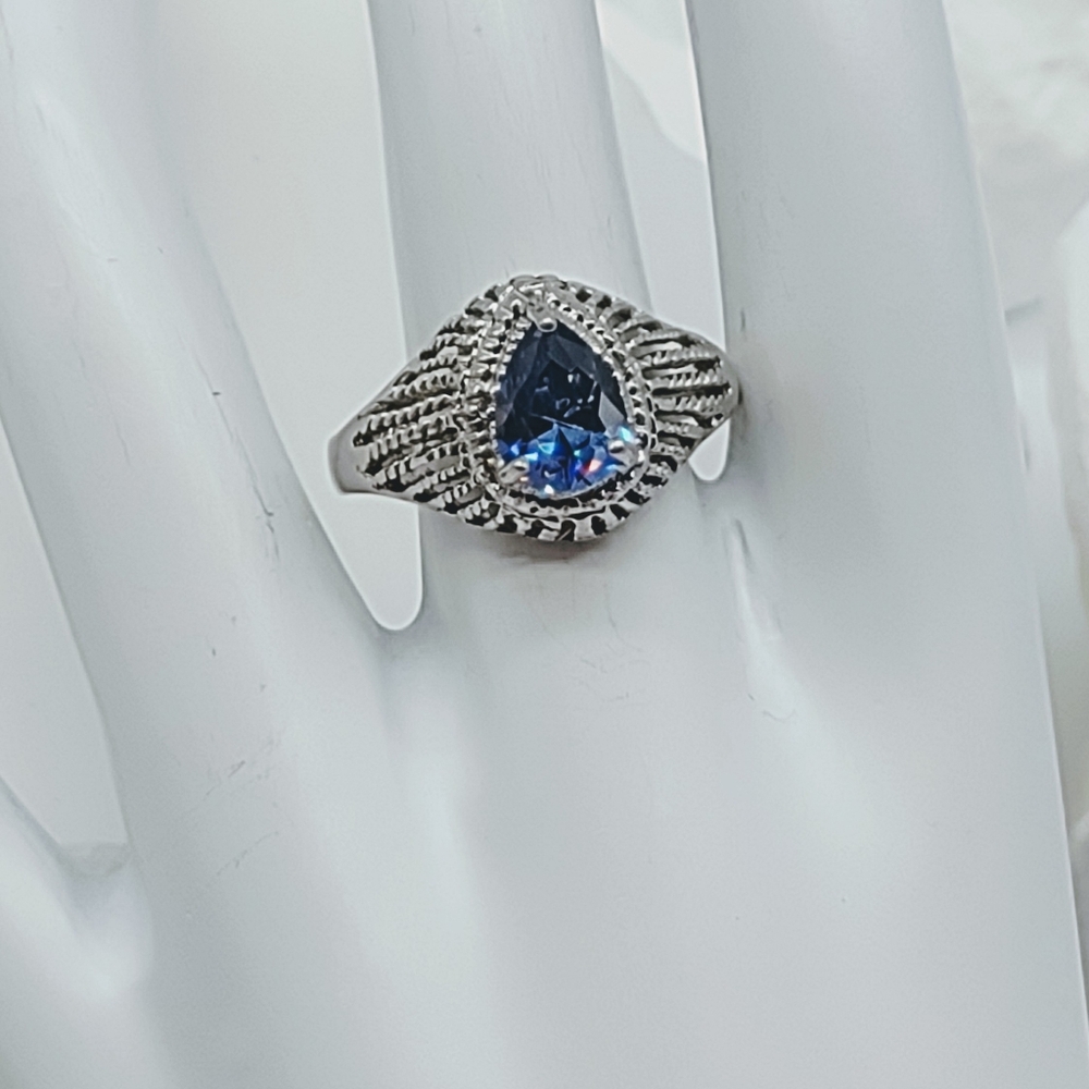 Sterling Silver Rainbow CZ Ring - Picture 6 of 7